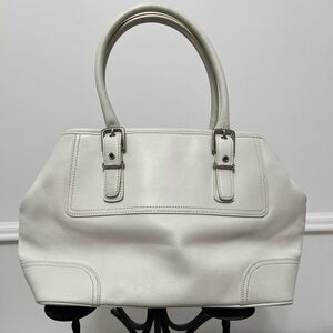 Coach Hampton bag no•J040-5777 White Leather Satchel bag.